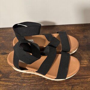 Steve Madden Bandi Black Strappy Platform Sandals